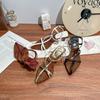 High-heeled sandals women's stiletto high-end Roman women's shoes temperament niche retro strap high-heeled shoes women's outer shoes