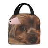 Cute Yorkshire Terrier Yorkie Puppy Dog Insulated Lunch Bag for Women Kids Portable Food Boxes Thermal Lunch Box Tote