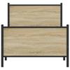 Metal Bed Frame without Mattress Sonoma Oak Finish 90 x 200 cm