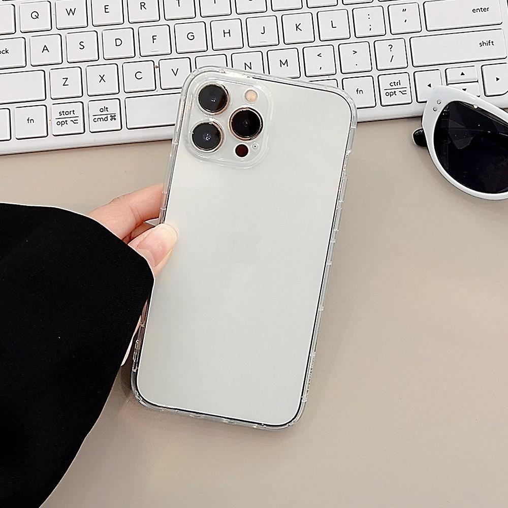Simple Solid Color IPhone 16 Mobile Phone Case 13 Suitable for 11 Apple 15 Promax Airbag Anti Fall 14 Transparent 12 Soft