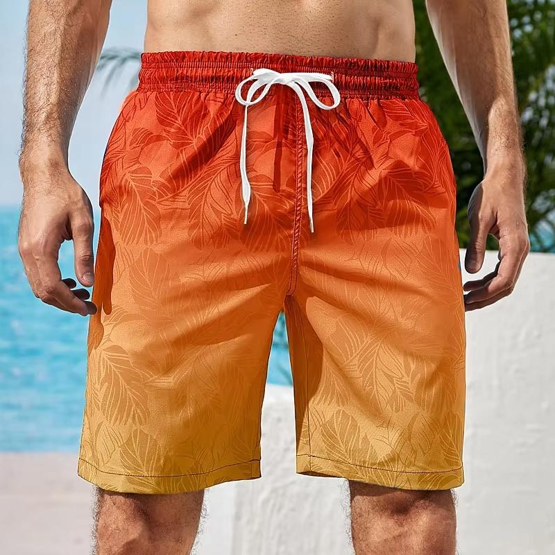 2026 Summer Gradient Graphic Beach Shorts for Men Colorful 3D Printed Board Shorts Summer Casual Vacation Short Pants Loose