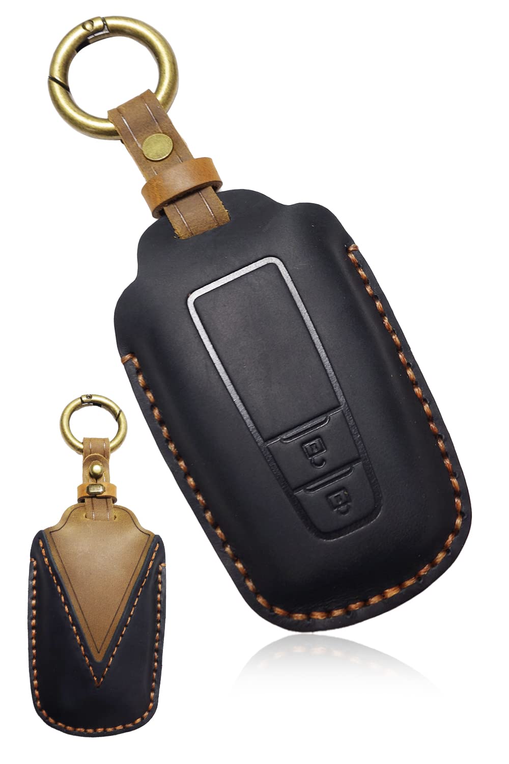 

Чехол для смарт-ключа из кожи для Toyota Yaris Corolla 86 Land Cruiser [MKMC] (черный) чёрный