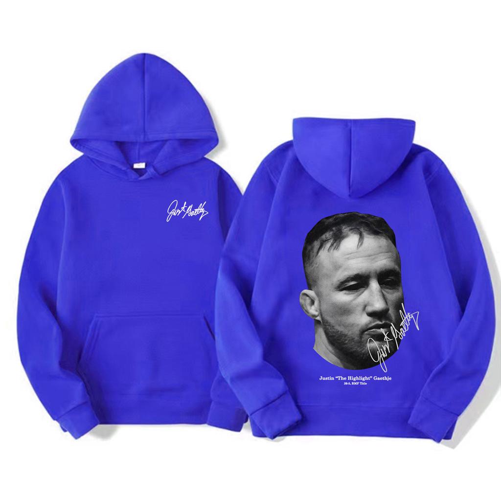 Justin The Highlight Gaethje Graphic Hoodies Men Women Vintage 90s Violence Aesthetics Sweatshirt Oversized Hoodie