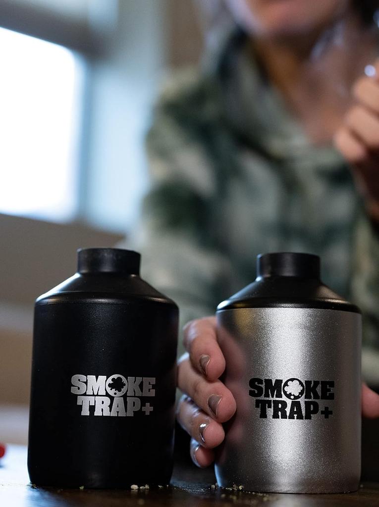 Smoke Trap Persönlicher Luftfilter HEPA Aktivkohlefilter Austauschbarer Filter Null Plastikmüll Komfortables Gummi-Mundstück + (Silber) +