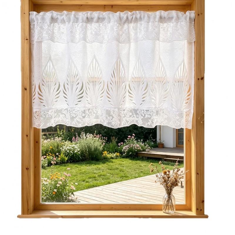 Tenda Corta Floreale in Cotone Ispessito per Armadietti da Cucina, Caffetterie, Camere da Letto o Soggiorni, con Tasca per Asta