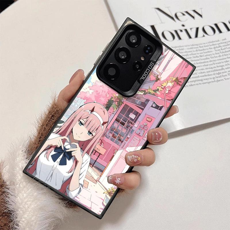 Zero Two 02 Kawaii Cute Soft Phone Case for Samsung Galaxy S24 S25 FE S26 Edge S23 Ultra S22 Plus S21 + Shockproof Cover Back Sh