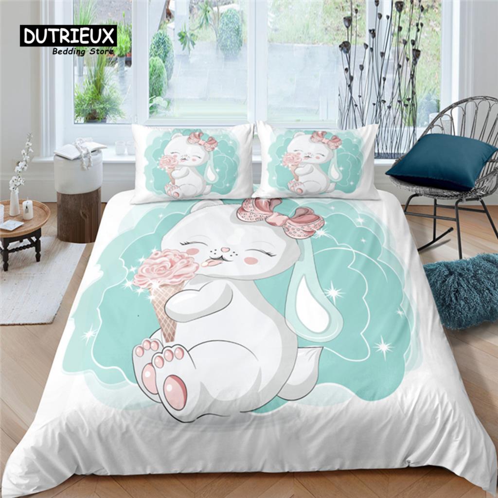 Luxury 3D Cartoon Animal Print Home Living 2/3Pcs Comfortable Duvet Cover Pillowcase Bedding Set Queen and King EU/US/AU/UK Size