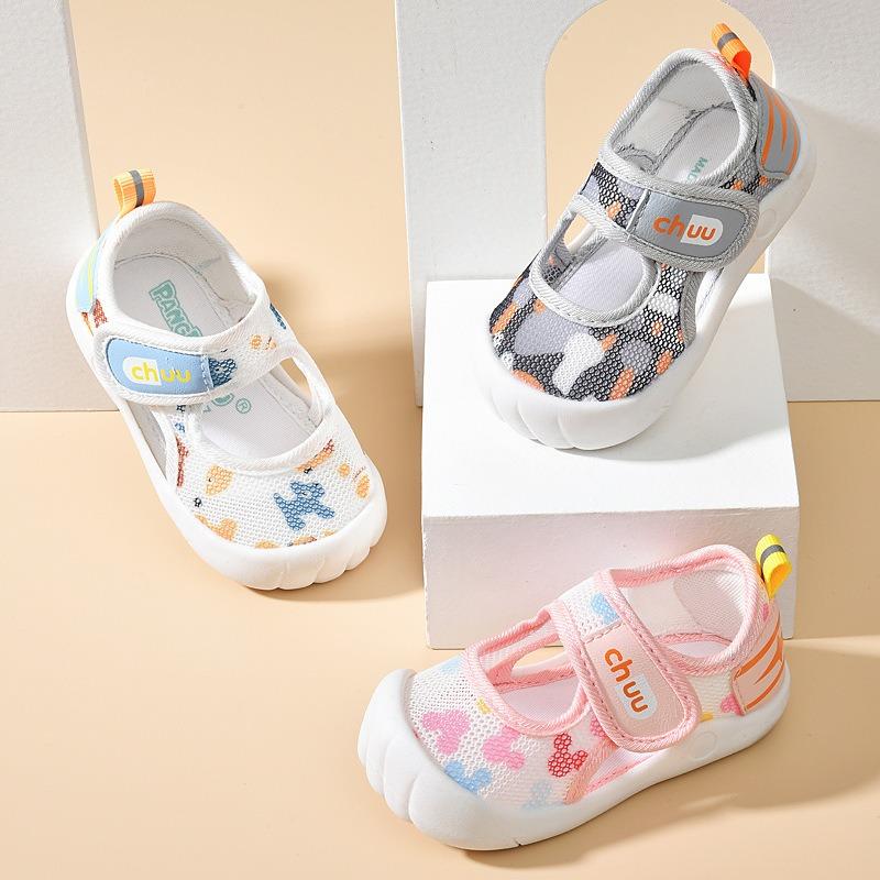 Boys' baby sandals, summer learning-to-walk shoes, 0–1/2 years old infant anti-slip soft sole mesh shoes, girls' baby shoes