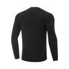 Li-Ning Comfortable Breathable Solid Color Round Neck Slim Fit Long Sleeve T-Shirt Men Tops Black ATLV047-1