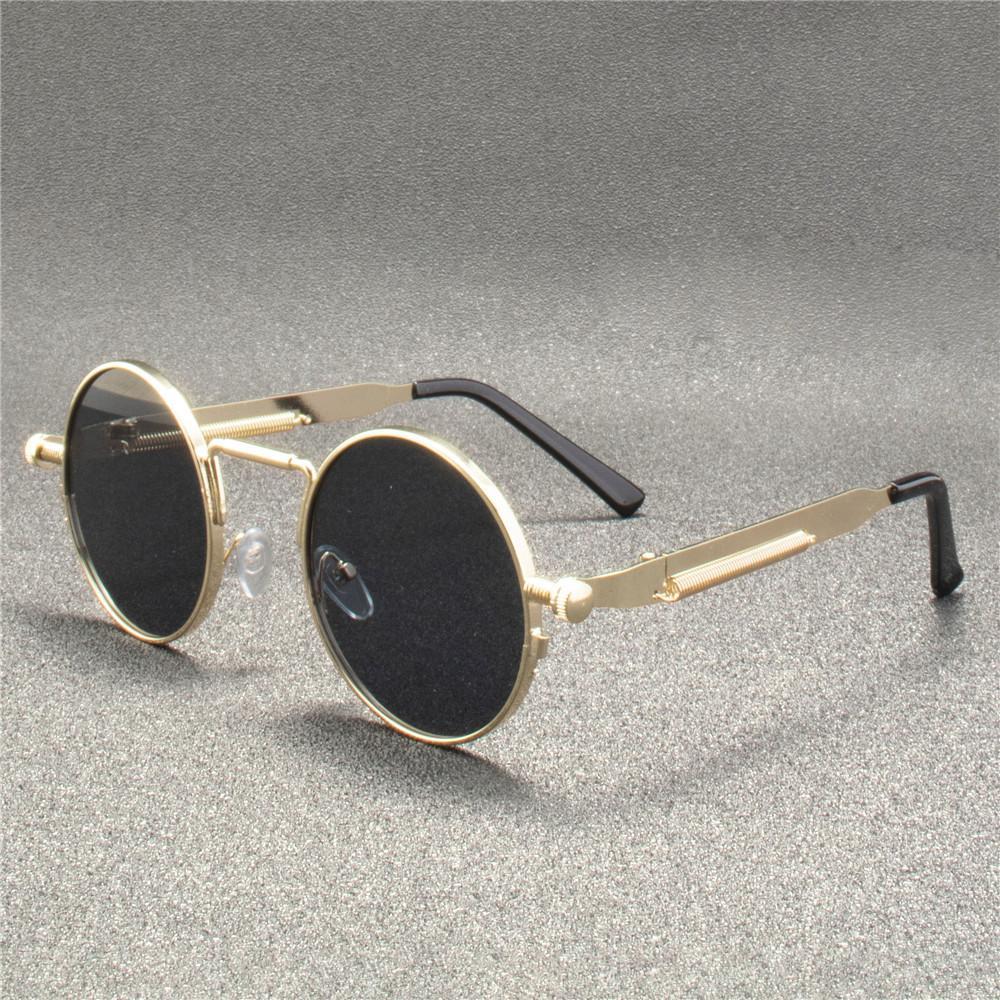 Vintage Punk Style Sunglasses Men Retro Round Metal Frame Women Sun Glasses Fashion Eyewear  Mujer