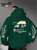 Metallic Gradient Wild Beast Silhouette and Letter Print Back & Sleeves Men Hip Hop Sports Hoodie Street Casual Loose Pullover