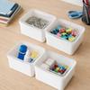 Dust-proof Office Drawer Storage Box Flip Cover Transparent Storage Box  Laundry Room