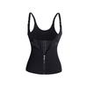 Three-Row Hook Zipper Bodysuit with Tummy Control Belt, Waist Cincher, and Bust Support for Women's Slimming and Sweat-Inducing Shaping.