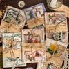 80-Sheet Vintage Paper & Sticker Mix Kit, Retro Patterns for Journaling, Scrapbooking & DIY Card Making, Self-Adhesive