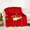 Red Minimalist Abstract Art Print PosterBlanket Flannel Throw Blanket for Sofa, Bed, Travel, Camping, Office, Couch, Chair