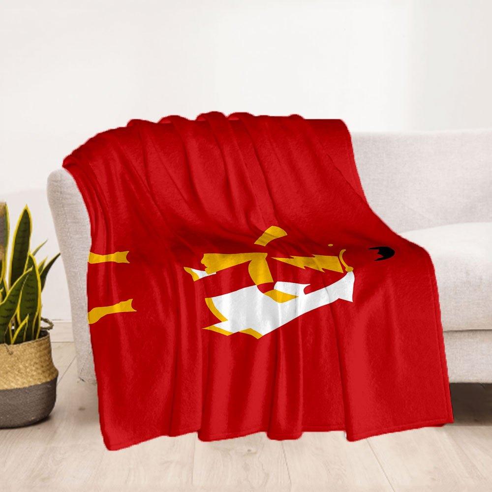Red Minimalist Abstract Art Print PosterBlanket Flannel Throw Blanket for Sofa, Bed, Travel, Camping, Office, Couch, Chair