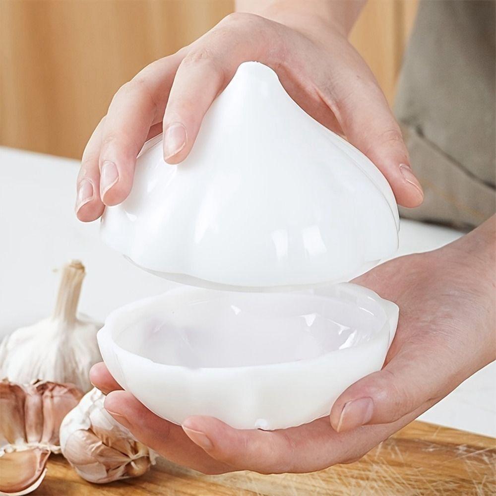 Plastic Garlic Saver Container White Vegetable Fruit Containers Creative Food Organizer Box  Garlic