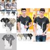 Trendy Mens Fashion Milk Poured Pattern Printed Short Sleeve Round Neck T-shirt