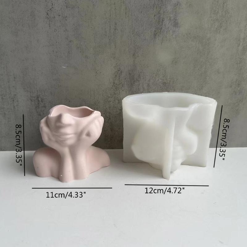 Succulents Flower Pot Resin Silicone Mold Suitable for Diy Garden Concrete Flower Pot Candle Holder Crafts Home Decor