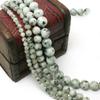 Natural Stone Smooth Tian Shan Round Loose Beads For Jewelry Making Green Black Dot Semiprecious DIY 4-10mm Bracelet Accessories