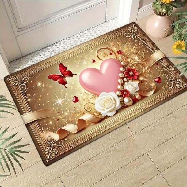 Romantic Style Bedroom Decor Red Carpet Valentine's Day Carpets for Living Room Waterproof Lounge Soft Floor Mat Anti-slip Rug