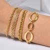 Minimalist Stackable Chain Bracelet for Women, 18K Gold Plated Stainless Steel, Waterproof Non Tarnish Dainty Jewelry Gift