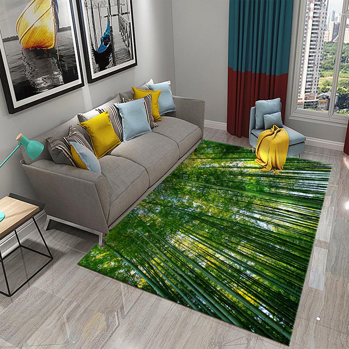 

3D Green Bamboo Forest Bamboo Carpet for Bathroom Mat Plants Toilet Rugs Anti-Slip Mat Bedroom Living Room Floor Decor Carpets 40x60cm 16x24 inch