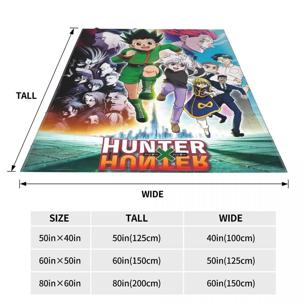 Killua Zoldyck Kurapika Freecss Gon Morow Hisoka Blankets Hunter X Hunter Anime Throw Blanket for Bed Sofa Couch Rug Piece