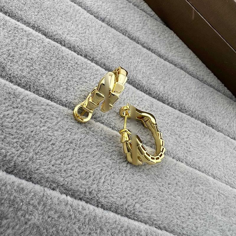Elegant Rose Gold Snake Bone Ear Cuffs – Women s Celebrity-Inspired Spirit Snake Earrings, No Diamonds.