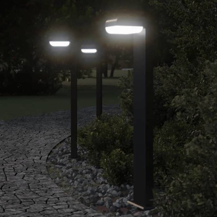 VidaXL Outdoor Floor Lamps 3pcs Black Die-cast Aluminum, Outdoor Ground Lighting, Ground Lighting of 4006340