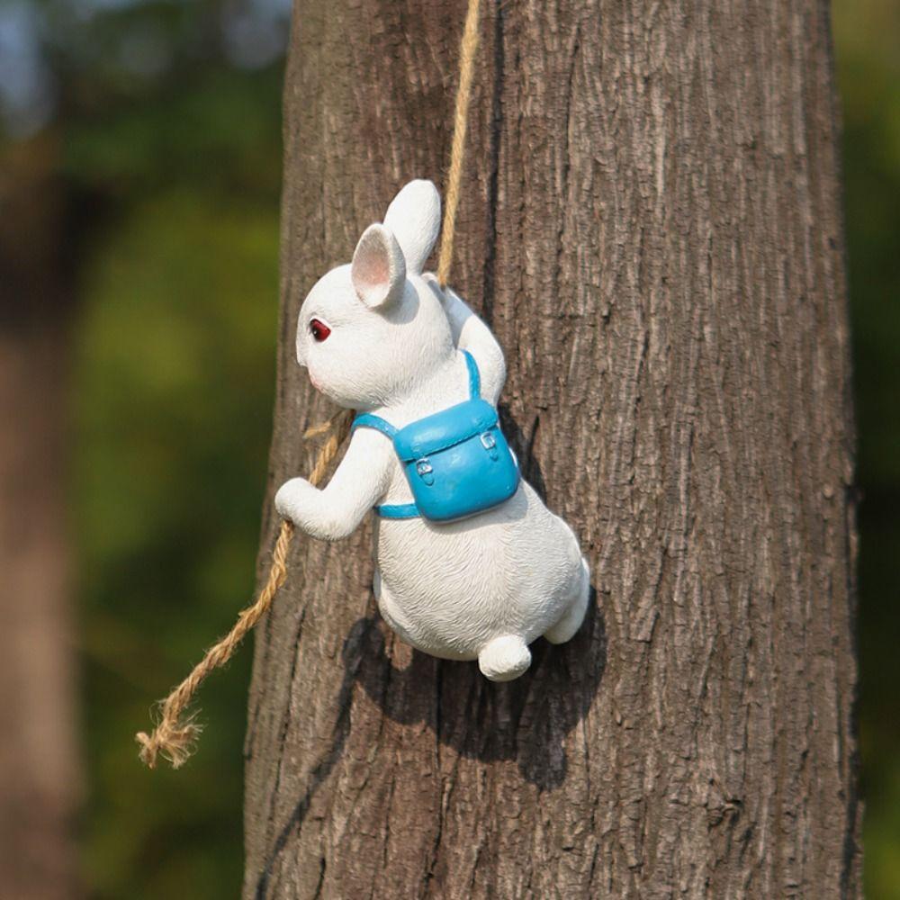 Miniature Size Easter Bunny Decor Funny Climber Garden Decor Climbing Animal Statue  Office Decor