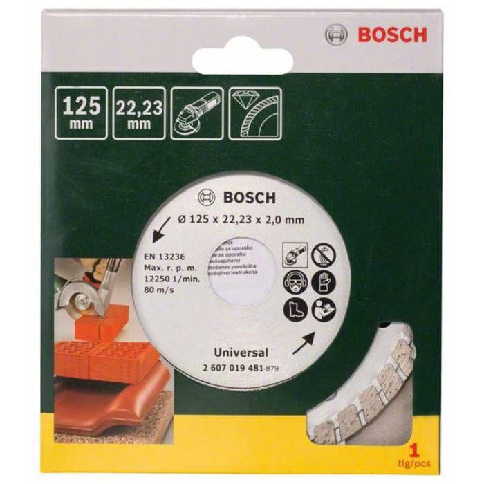 Disque Diamant - BOSCH - 2607019481 - Accessoires pour Meuleuse turbo 125 mm - 125 mm