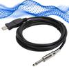 Black Color Guitar USB Cable 3 Meters Instrument Line Practical USB Audio Wire  Speaker Recorder