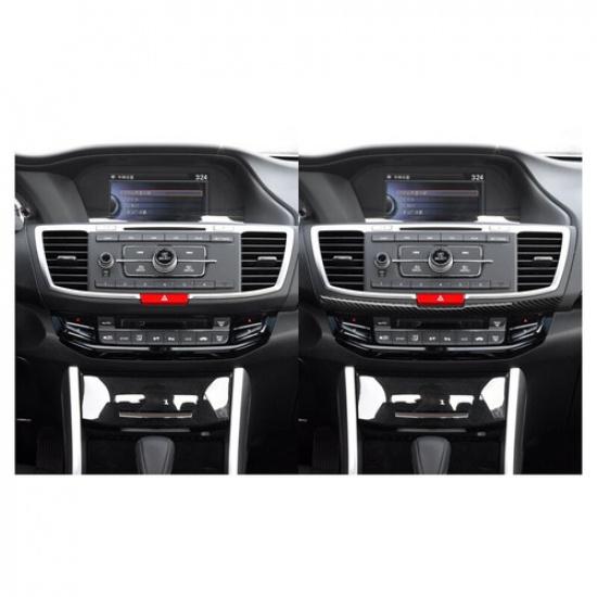 Bright Carbon Fiber Car Front Center AC Vent Bottom Cover For Accord 2013-2017
