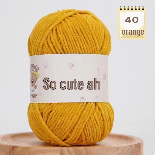 Süße matte Chenille-Wollkugel: Feines Eisstreifen-Garn für DIY-Häkelpuppen & Decken