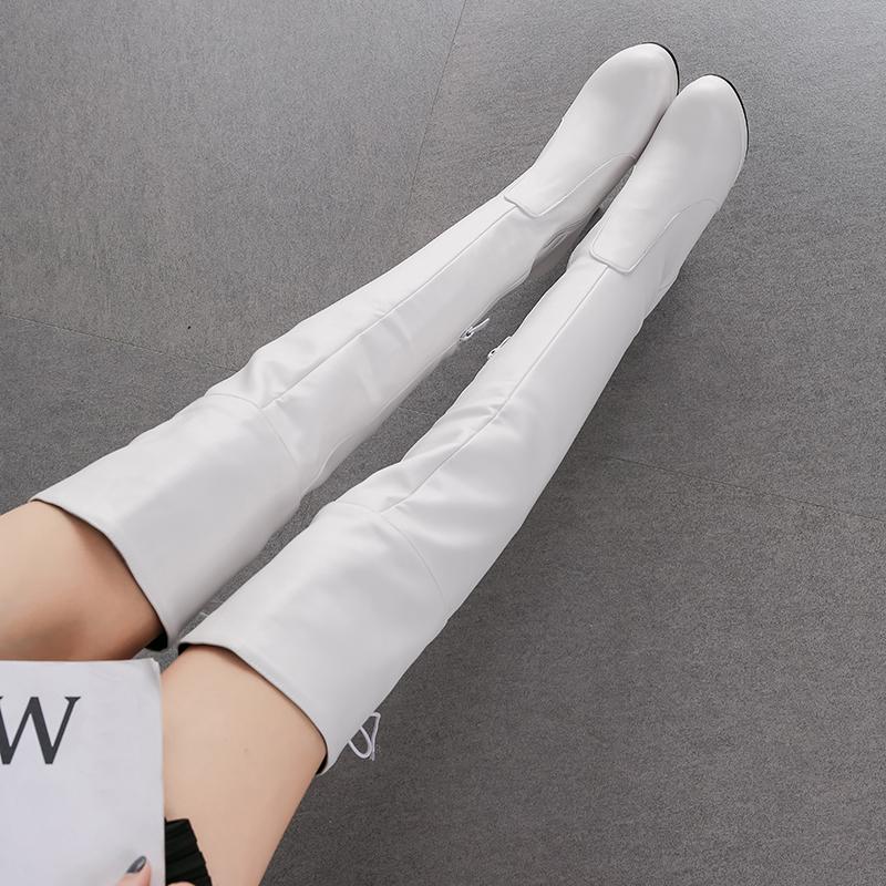 Women's high-heeled boots, sexy European and American style autumn and winter new waterproof table, fine-heeled large-size knee boots