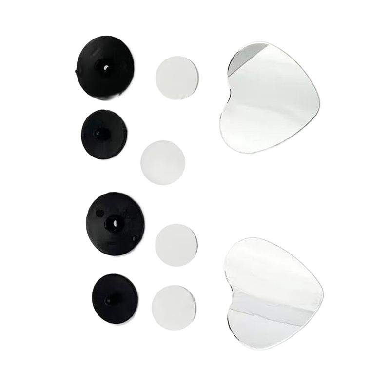 1 Set Cute Heart Shape Rearview Mirror Car Blind Spots Side View Mirror Auxiliary Auto Accessories For Suvs