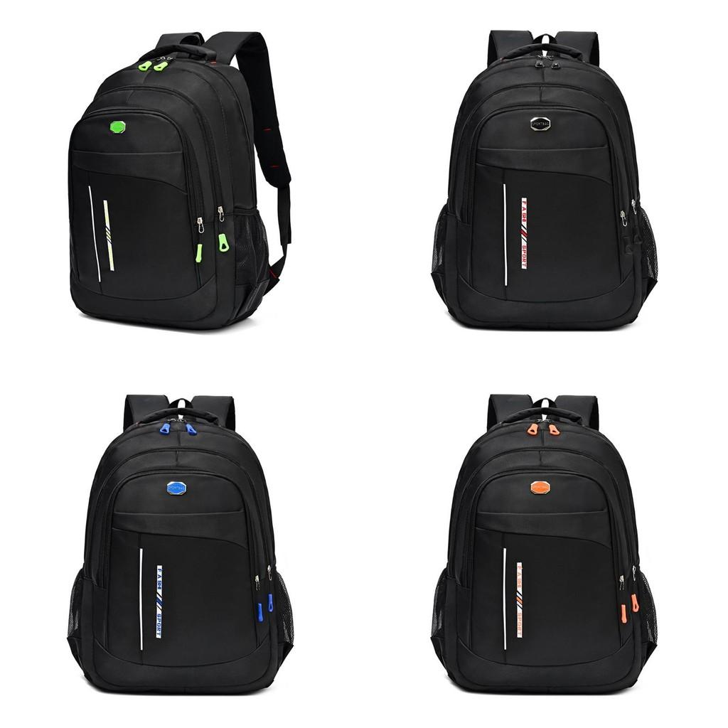 Oxford Cloth Unisex Travel Backpack With Letter Stripe Pattern For Commuting And School Use