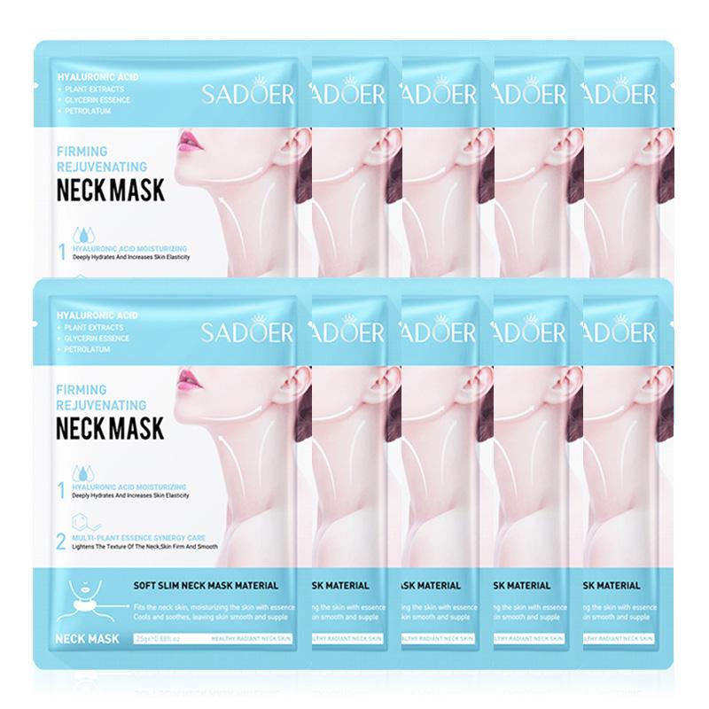 1/5/10PCS SADOER Hyaluronic Acid Neck Mask Collagen Firming Neck Masks Nourishing Brightening Beauty Moisturizing Necks Skin Care