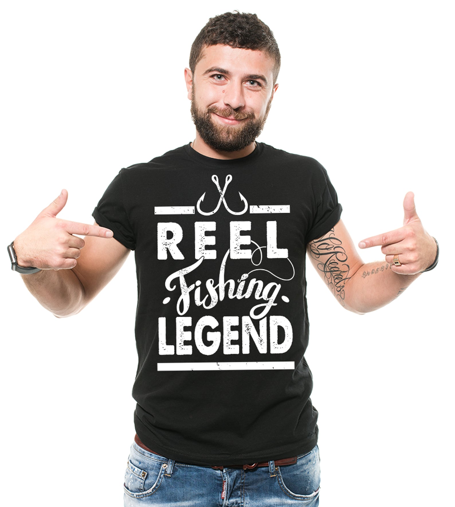 Mens Fishing Shirt Reel Fishing Legend T-Shirt Fishing Gifts Fisherman Shirt Father s Day Fishing Shirt Fishing Tees For Grandpa Dad Father 2XL