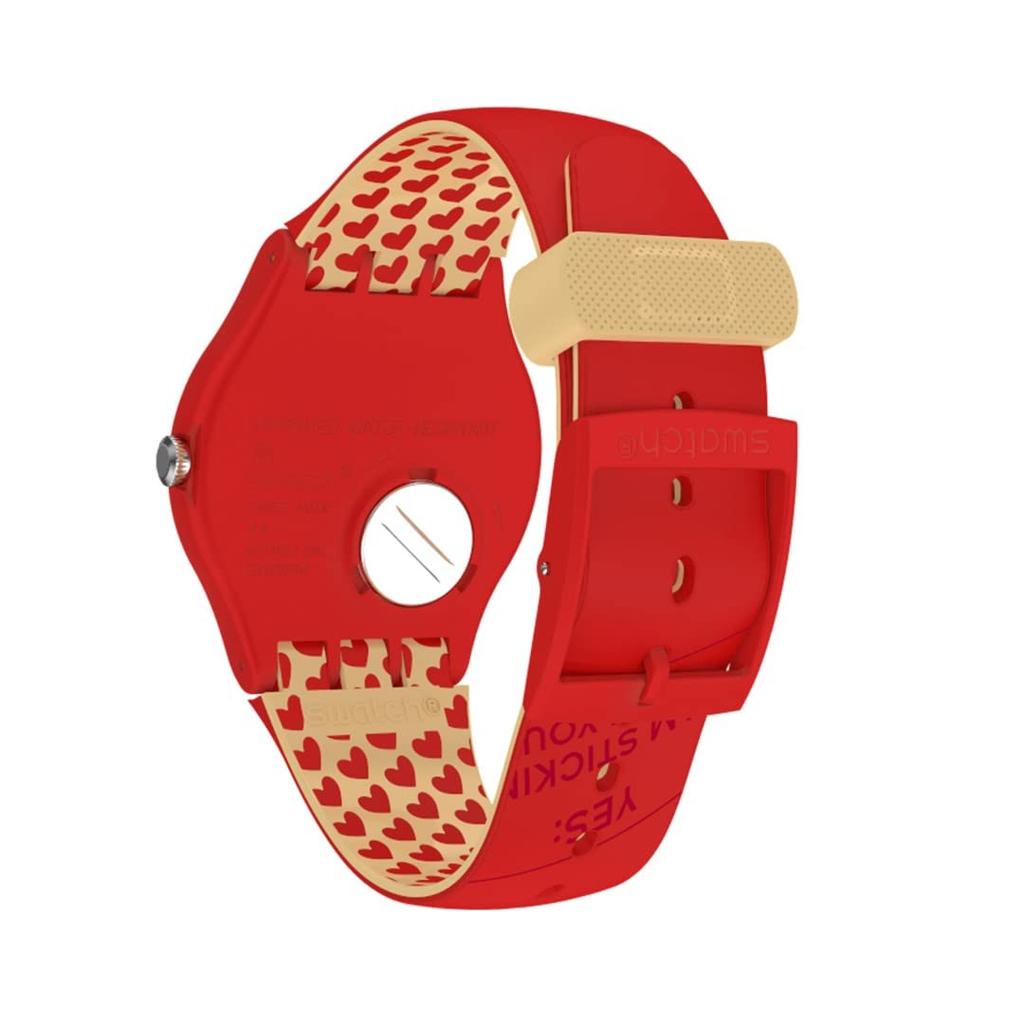 Swatch SWATCH VALENTINE'S DAY SUOZ718 Wristwatch, Red