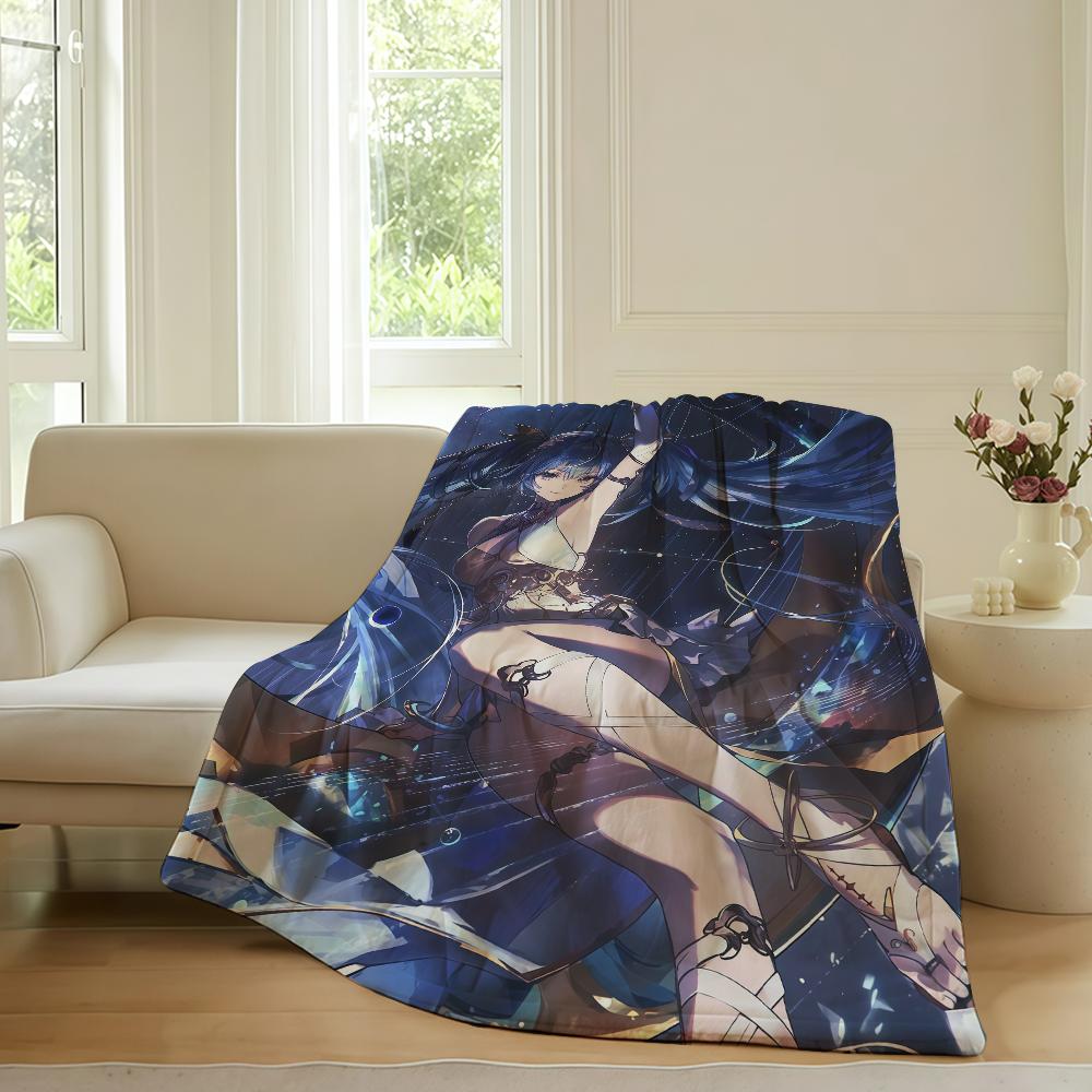 Game Iuno Wuthering Waves Blanket For Sofa Office Bed Plane Travel Sleep Read Relax Camping Soft And Warm