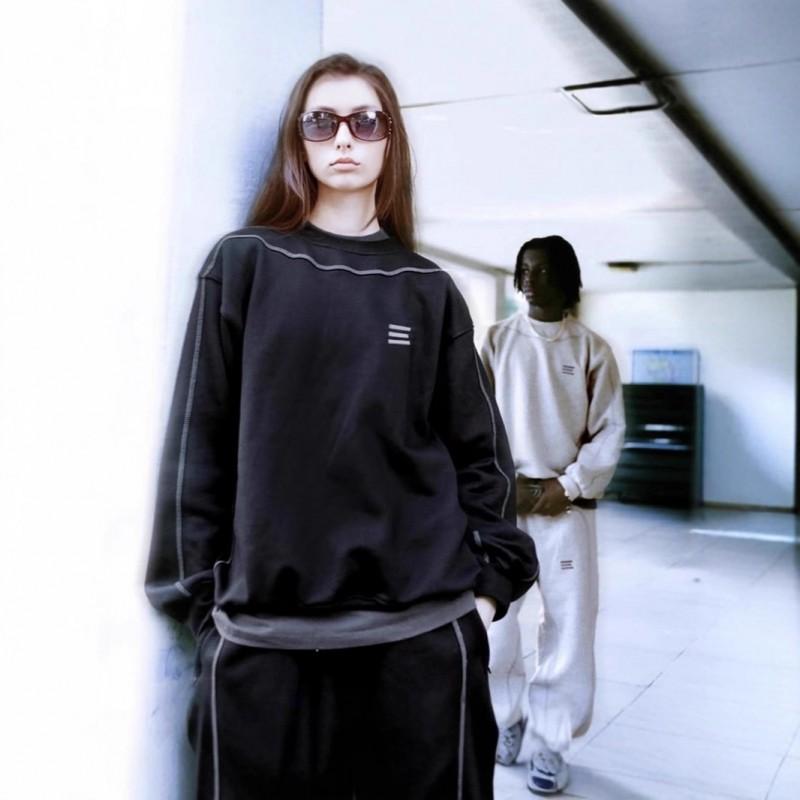 Kroen Embroidered Hoodie-Free Sweatshirt Matching Joggers Set Men Oversized Cotton Blend Thick Warm Casual Wear