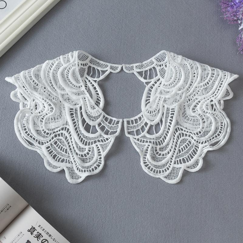 Lace Fabric Neckline Detachable Fake Collar DIY Breathable Scarf Around Neck Flower Sweet Hollow Comfortable Patch