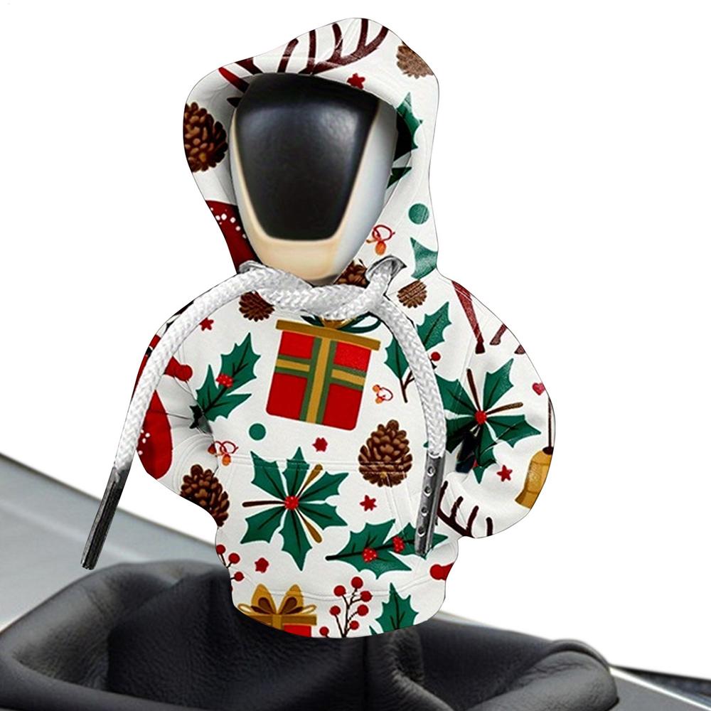 Shift Knob Cover Christmas Small Gear Shift Knob Cover Funny Protector For Holiday Birthday Travel Driving Winter Road Trips SUV