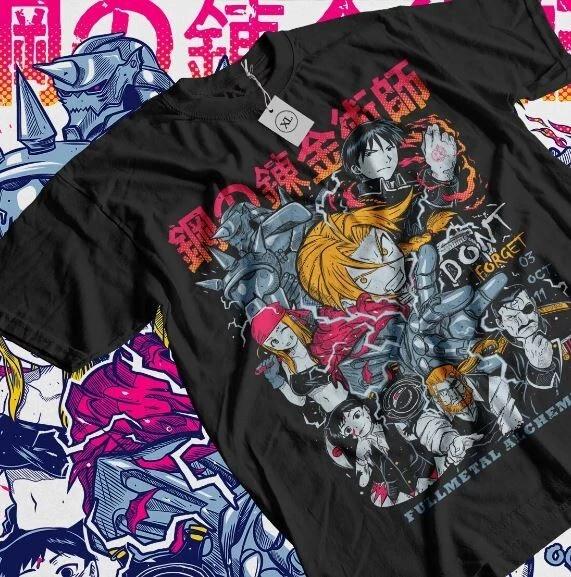 Fullmetal Alchemist Tshirt FMA Brotherhood Edward Elric Alphonse Elric Shirt S