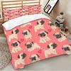 Pink Bed Linen Set Cute Pet Dog Single Double Bed Cover Set Heart-shaped Queen King Twin Full Size Bed Clothing for Child Soft and Comfortable