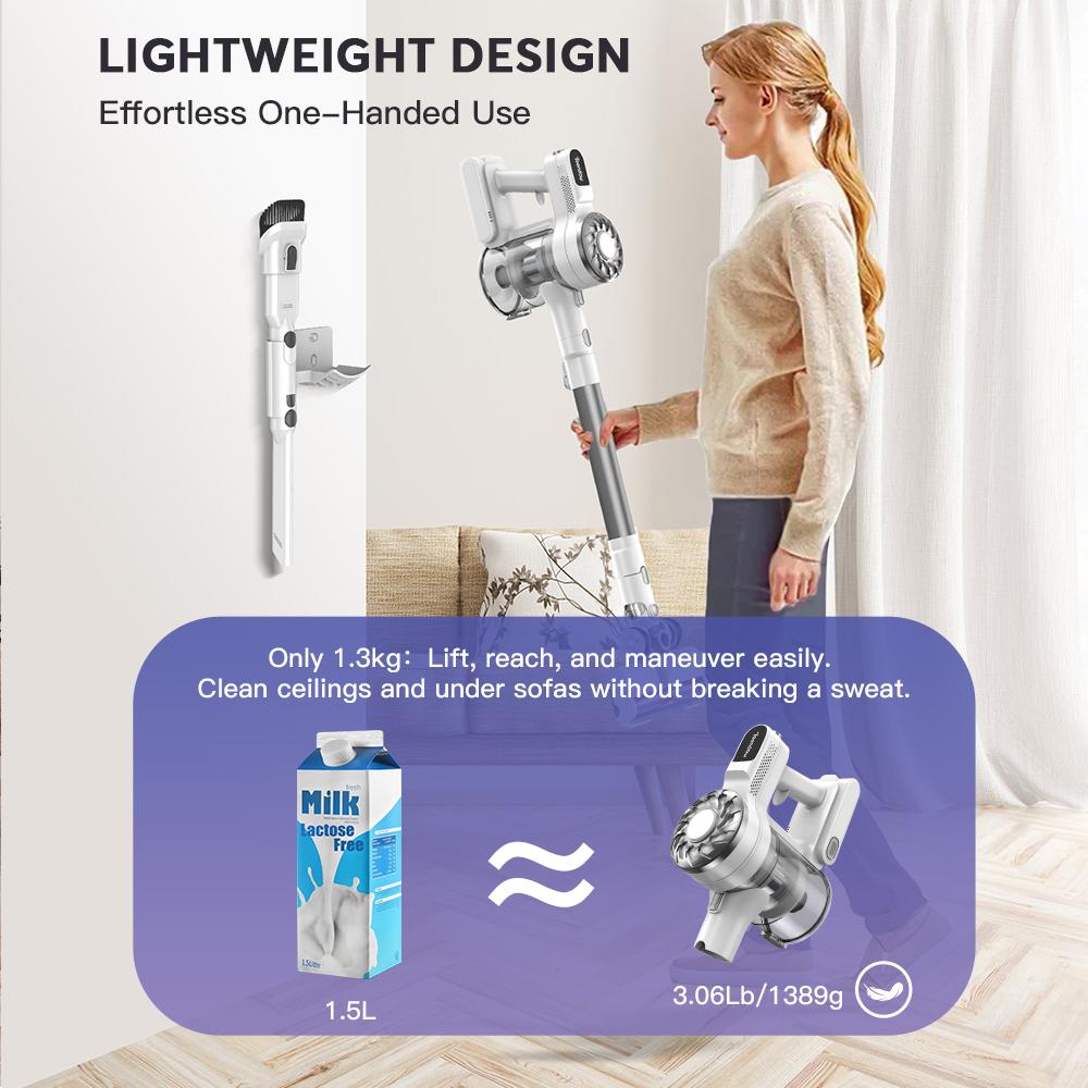 Teendow V08 Pro Cordless Vacuum Cleaner,25kPa Powerful Suction,Handheld Vacuum Cleaner Suitable For Home,2200mAh Battery