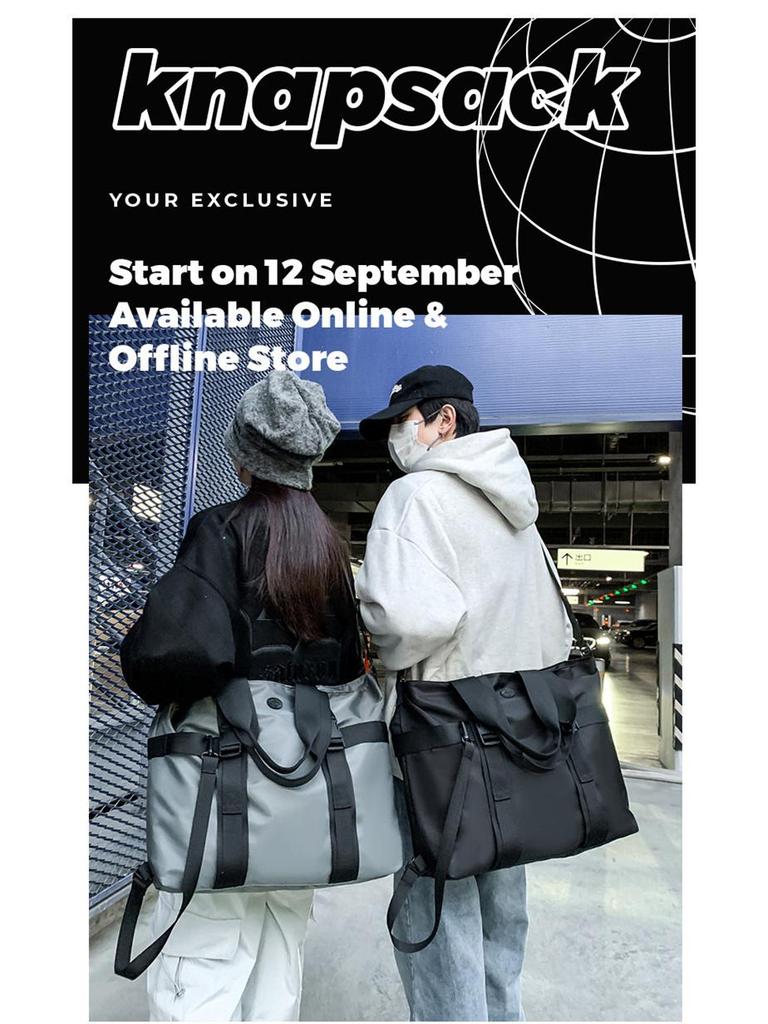 Men's Large Capacity Messenger Bag: Functional Backpack & Shoulder Tote for Laptop and Travel