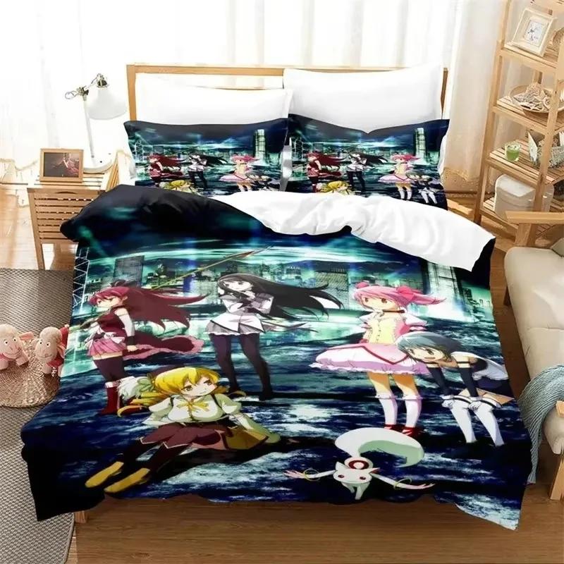 3D Print Anime Puella Magi Madoka Magica Bedding Set Boys Girls Twin Queen King Size Duvet Cover Pillowcase Bed Boys Adult